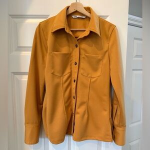 Western Mustard Yellow Button-Up Shirt